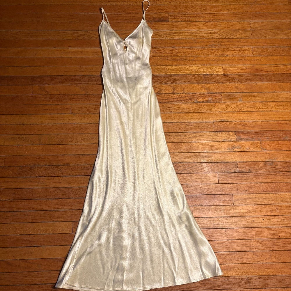 BEC & BRIDGE Cedar City Satin Maxi Size 2 Dress Icy Yellow